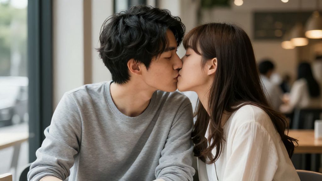 couple kissing on first date